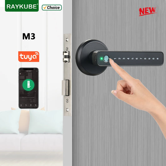 RAYKUBE M3 Tuya BLE cerradura de puerta inteligente con huella digital