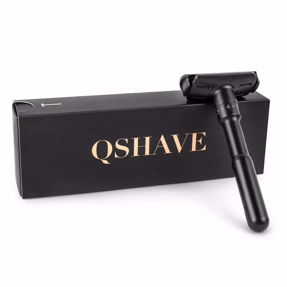 Maquinilla de afeitar QSHAVE de seguridad ajustable de 1 a 6 limas de suave a agresiva con 5 cuchillas