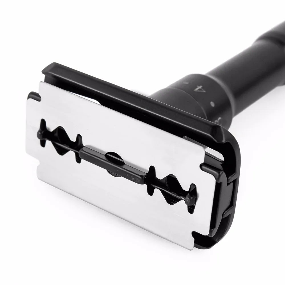 Maquinilla de afeitar QSHAVE de seguridad ajustable de 1 a 6 limas de suave a agresiva con 5 cuchillas